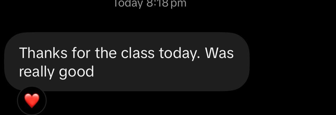 Student message about a class