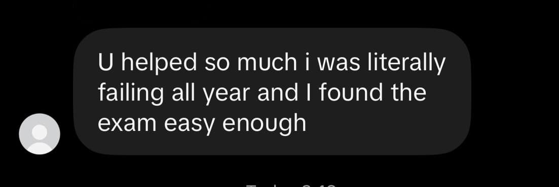 Student message about a class