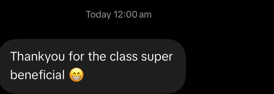 Student message about a class